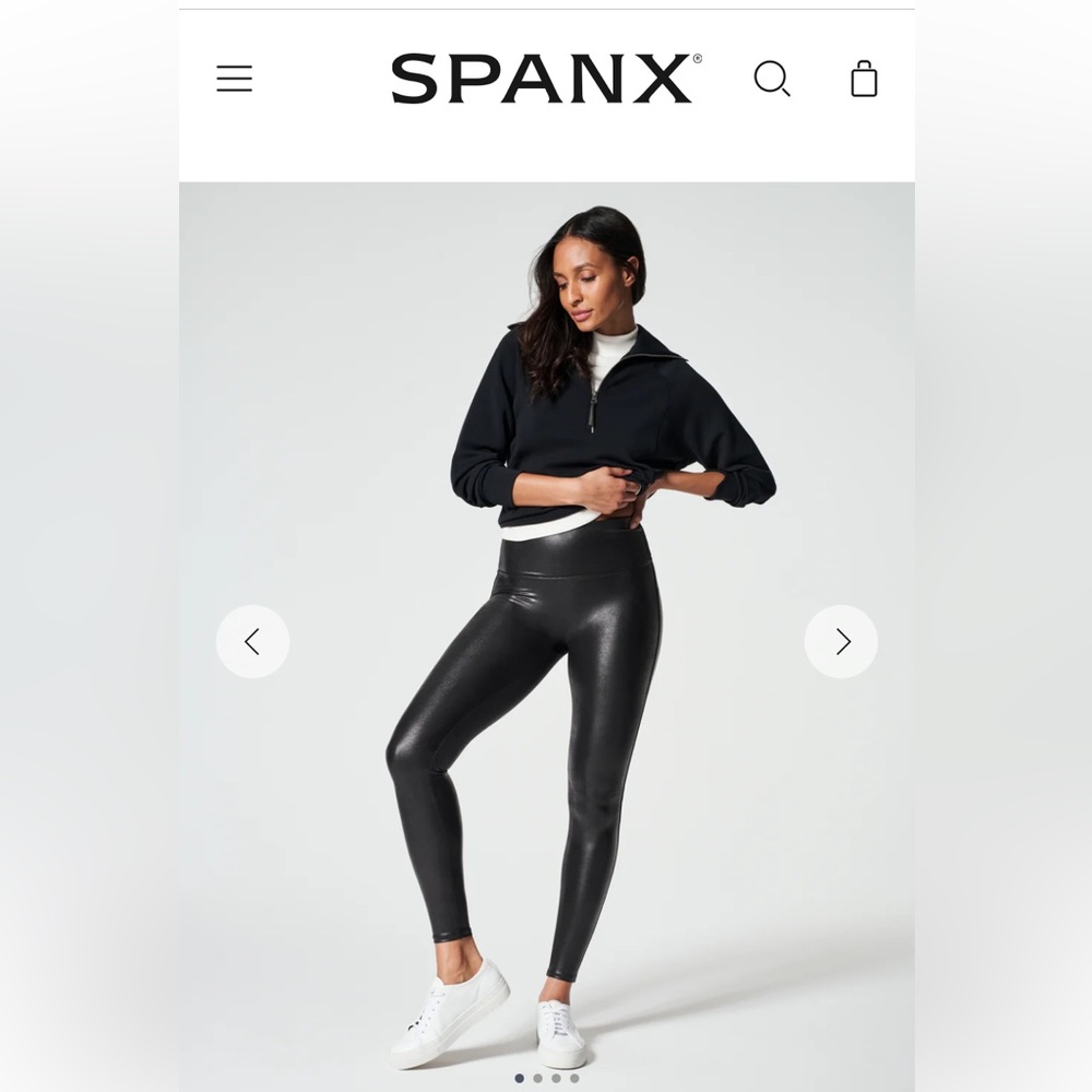 Spanx black faux leather leggings